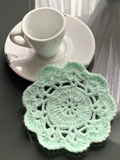 Mints Vintage Hand Crochet  Wool Doilies Handmade