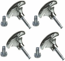 16 Chrome Feet Glides Castors & Insert For Divan Bed Base, Sofa, Settee, Chair