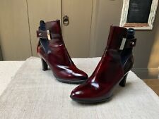 Russell & Bromley Aquatalia Ruby Dry Oxblood Leather Ankle Boots 5.5 UK 38.5 EU