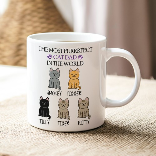 Personalised cat dad - cat,