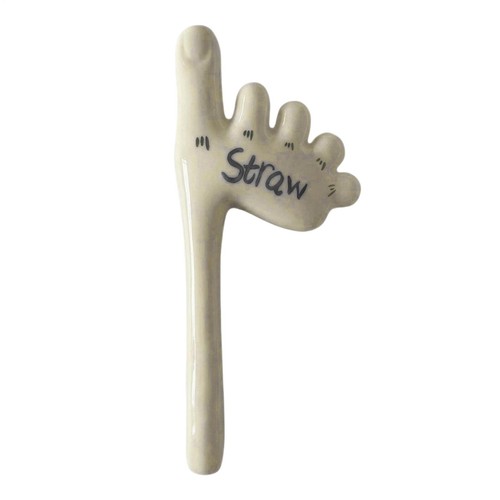 Ceramic toe straw novelty - ceramic,