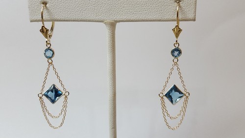 14k yellow gold earrings - gold,