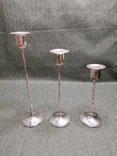 Candle holders silver - 3x, holders,