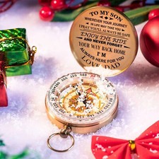 Dad To Son Enjoy The Ride Compass Multi Functional Compass w/Night Light Hiking