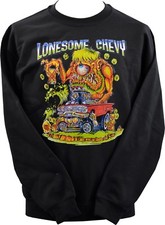 UNISEX SWEATSHIRT JOHNNY ACE LONESOME CHEVY HOTROD MONSTER V8 CHEVROLAT LOWBROW 