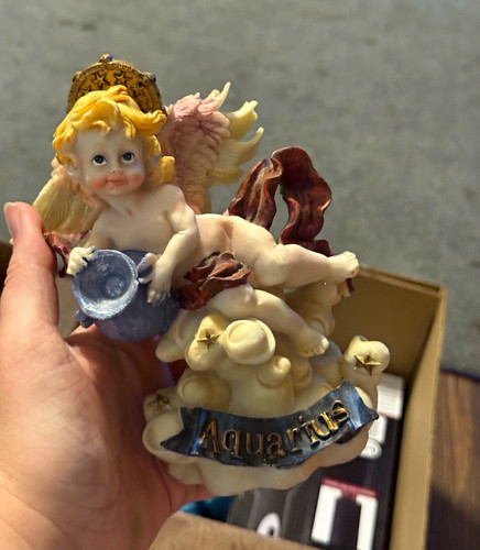 Aquarius angel cherub figurine - aquarius,