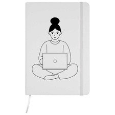 A5 'Woman with Laptop' White