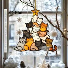 Cat Christmas Tree Novel Cute