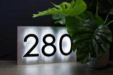 LED Edge Lit House Number on a