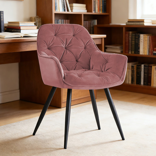 Velvet dining chair - velvet, padded