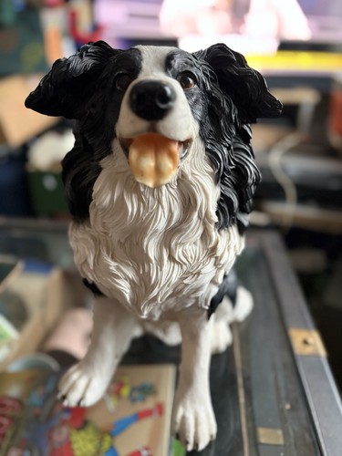 Border collie sculpture - collie,
