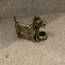 Antique Brass Dog with Candle