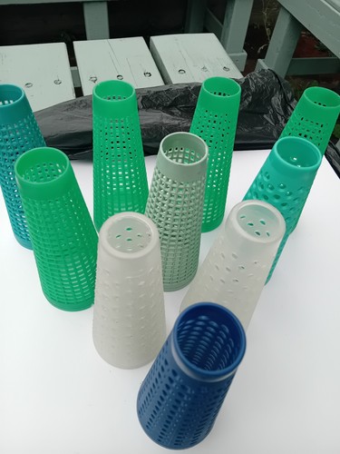 Assorted plastic yarn cones - assorted,