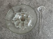 Glass punch bowl with cups and