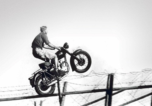 Steve mcqueen bike - bike, white