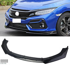 For Honda Civic 2010-2020 Front Bumper Lip Spoiler Lower Splitter Glossy Black