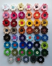 A Handmade Felt Flower Brooch - 4.5cm across, 47 colours,40% wool felt