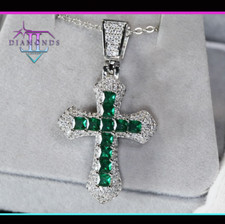 Green Diamond Cross Pendant |