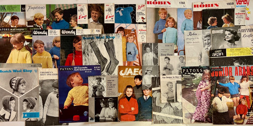 Vintage children knitting - vintage,