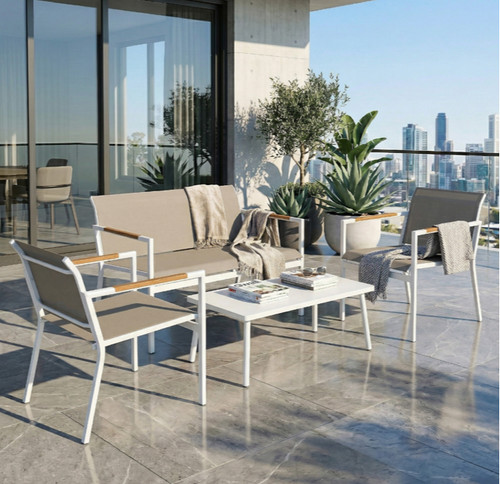 White garden furniture set - garden,