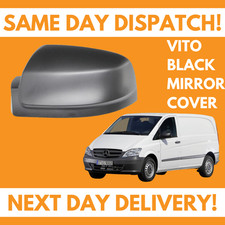 Wing Mirror Cover Cap Casing Black For Mercedes Vito Left Side