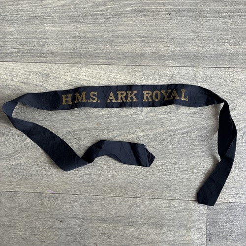 Vintage royal navy cap tally - royal,