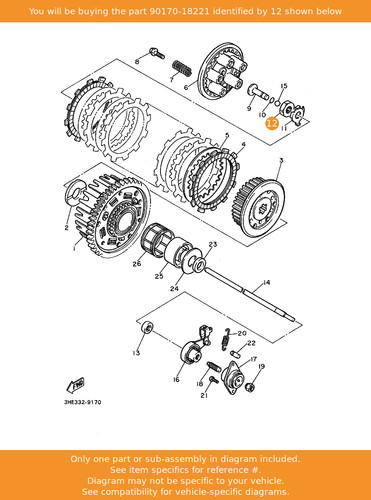 Yamaha nut 90170 - yamaha, nut,