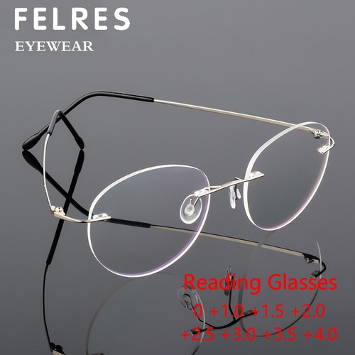 Rimless metal reading glasses - rimless,