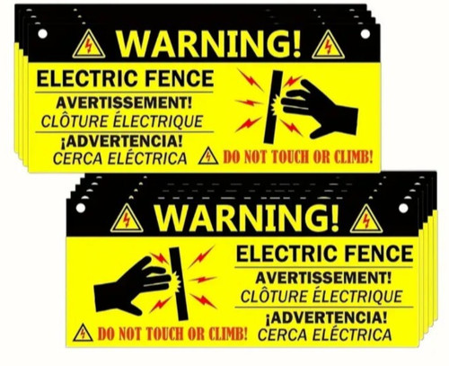 Warning electric fence - warning,
