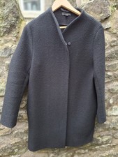 Ladies COS Wool Black Coat, Zipped, Long, Size 10, Good Condition