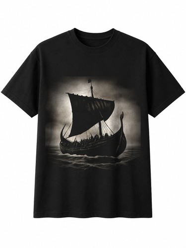 Charcoal viking longship - viking,