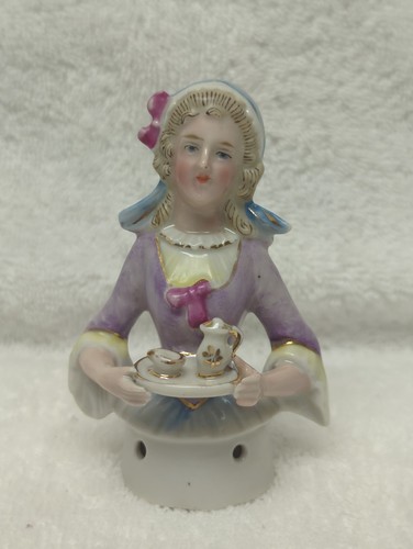 Antique half doll serving hot - doll,