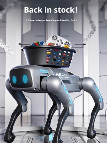 Grey robot dog - grey, remote