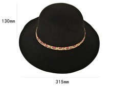 Ladies Gentlemen Wool Felt Trilby Fedora Jazz Wide Brim Hat Large Cap Gangster 