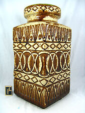 Beautiful 70's Bodo Mans Design Bay " Relief " Pottery Pottery Vase 92 45 