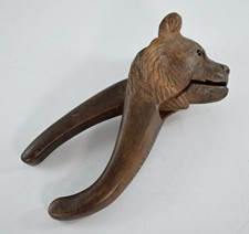 ANTIQUE SWISS VILLARS BLACK FOREST CARVED WOOD BEAR HEAD NUT CRACKERS