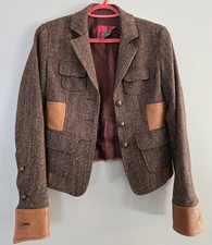 Vtg line brown herringbone - vtg,