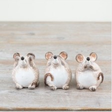 SET OF 3 WISE SMALL CERAMIC