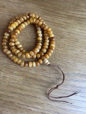 Old Yak Bone Tibetan Buddhist Mala Prayer Beads Nomadic Style