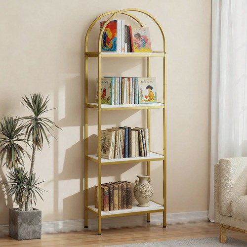 Arched bookshelf tier metal - tier,