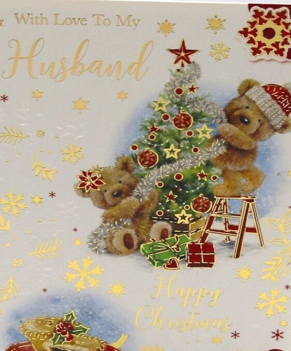 Husband christmas card with - husband,