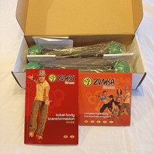 Zumba Fitness Set Toning Sticks & Total Body Transformation 3 DVD Set - BNIB