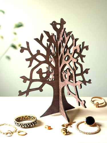Wooden jewellery tree - wooden,