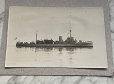 HMS DUNNAN J52 Minesweeper.(1919-40 sunk.        C&S  (Weymouth) Silverlite RPPC