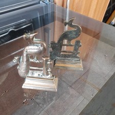 Vintage solid brass bookends - vintage,
