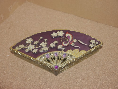 Enamelled metal trinket pot - trinket,