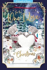 Bears With Snow Heart For The One I Love 3D Christmas Card