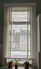 White Venetian Blinds Real Wood 90cm X 180cm Drop Excellent Condition