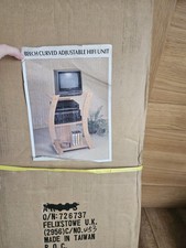 Vintage Beech Curved Adjustable Hifi Tv Unit Read Description