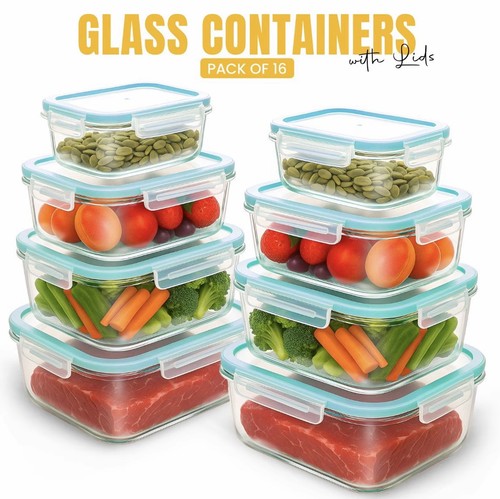16pc glass food storage - 16pc,